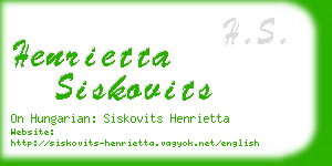 henrietta siskovits business card